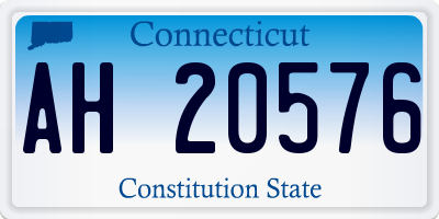 CT license plate AH20576