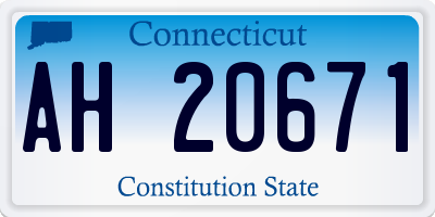 CT license plate AH20671
