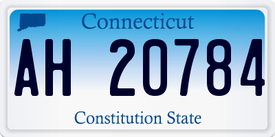CT license plate AH20784