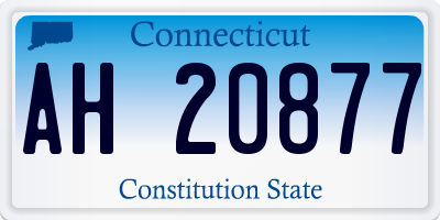 CT license plate AH20877