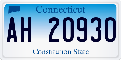 CT license plate AH20930