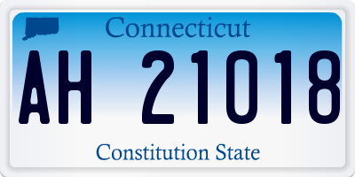 CT license plate AH21018