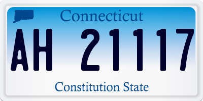 CT license plate AH21117