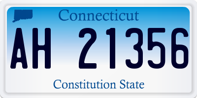 CT license plate AH21356