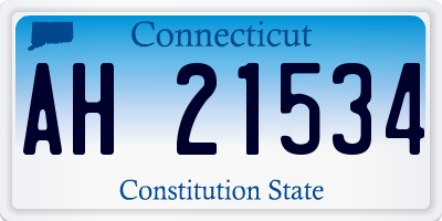 CT license plate AH21534