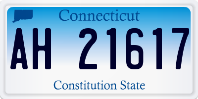CT license plate AH21617
