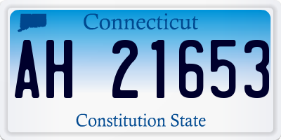 CT license plate AH21653