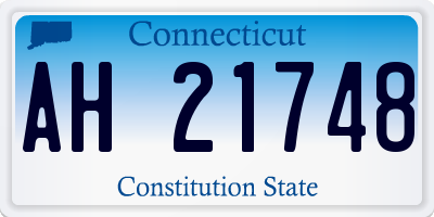 CT license plate AH21748