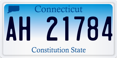 CT license plate AH21784