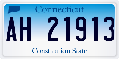 CT license plate AH21913