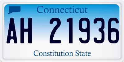 CT license plate AH21936