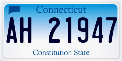 CT license plate AH21947