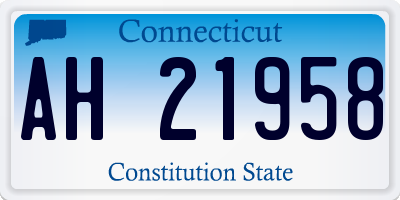 CT license plate AH21958
