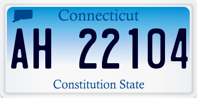 CT license plate AH22104