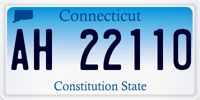 CT license plate AH22110