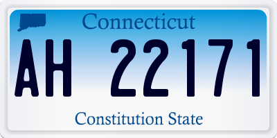 CT license plate AH22171