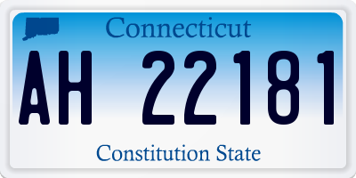 CT license plate AH22181