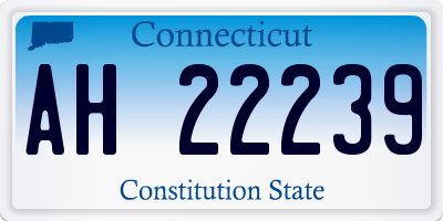 CT license plate AH22239