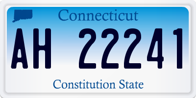 CT license plate AH22241