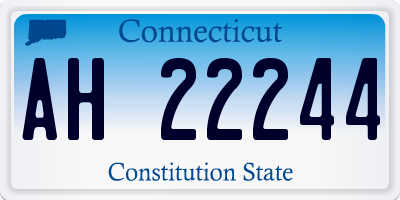 CT license plate AH22244