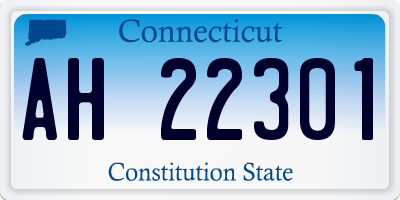 CT license plate AH22301