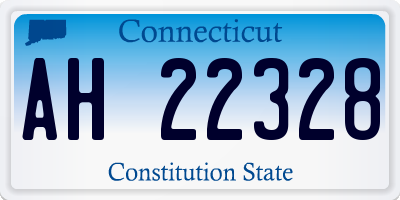 CT license plate AH22328