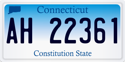 CT license plate AH22361