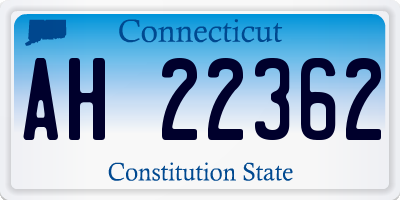 CT license plate AH22362