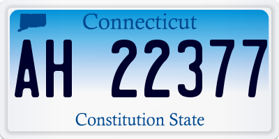 CT license plate AH22377