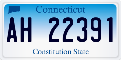 CT license plate AH22391