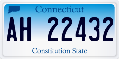 CT license plate AH22432