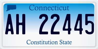 CT license plate AH22445