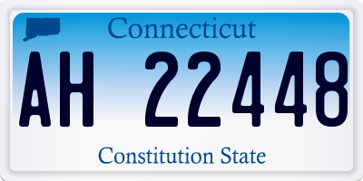 CT license plate AH22448