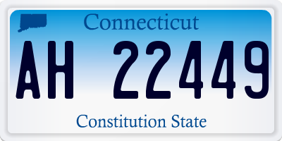 CT license plate AH22449