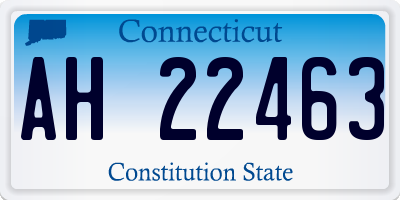 CT license plate AH22463