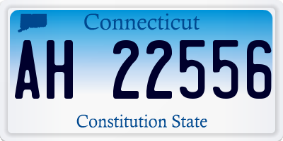 CT license plate AH22556