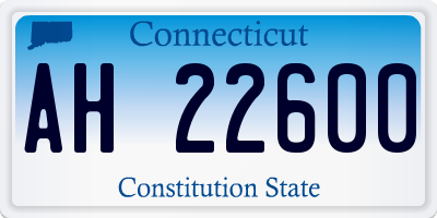 CT license plate AH22600