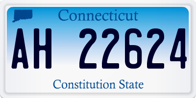 CT license plate AH22624