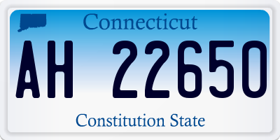 CT license plate AH22650