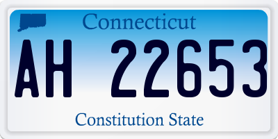 CT license plate AH22653