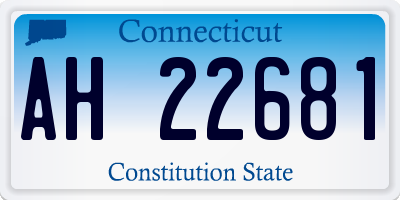CT license plate AH22681