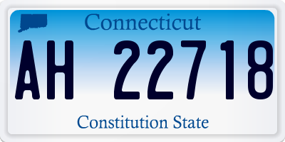 CT license plate AH22718