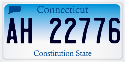 CT license plate AH22776