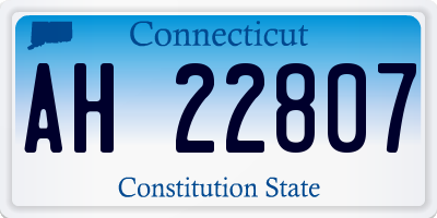 CT license plate AH22807