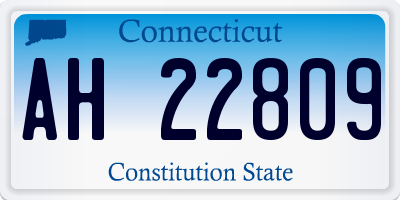 CT license plate AH22809