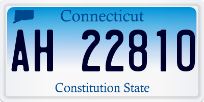 CT license plate AH22810