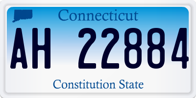 CT license plate AH22884