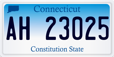 CT license plate AH23025