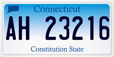 CT license plate AH23216
