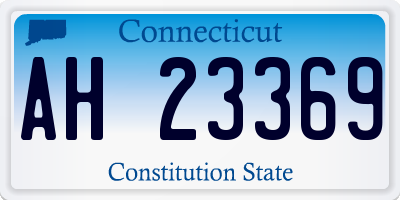 CT license plate AH23369